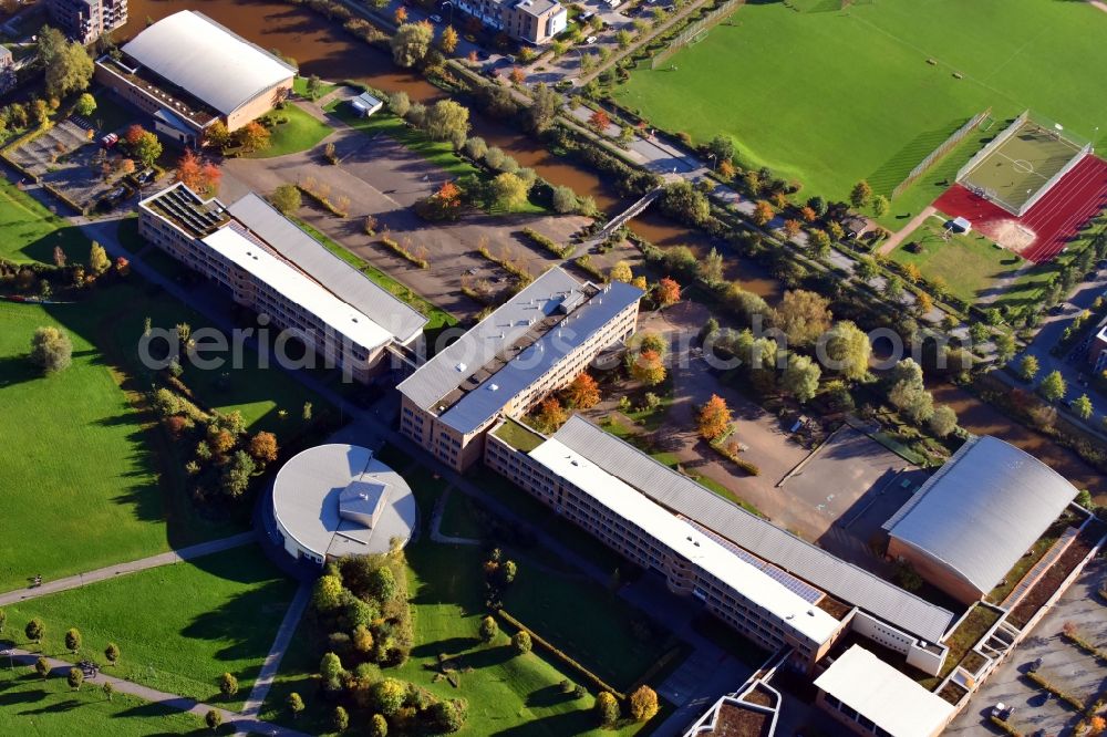 Aerial image Hamburg - School building of the Allermoehe in the district Bergedorf in Hamburg, Germany