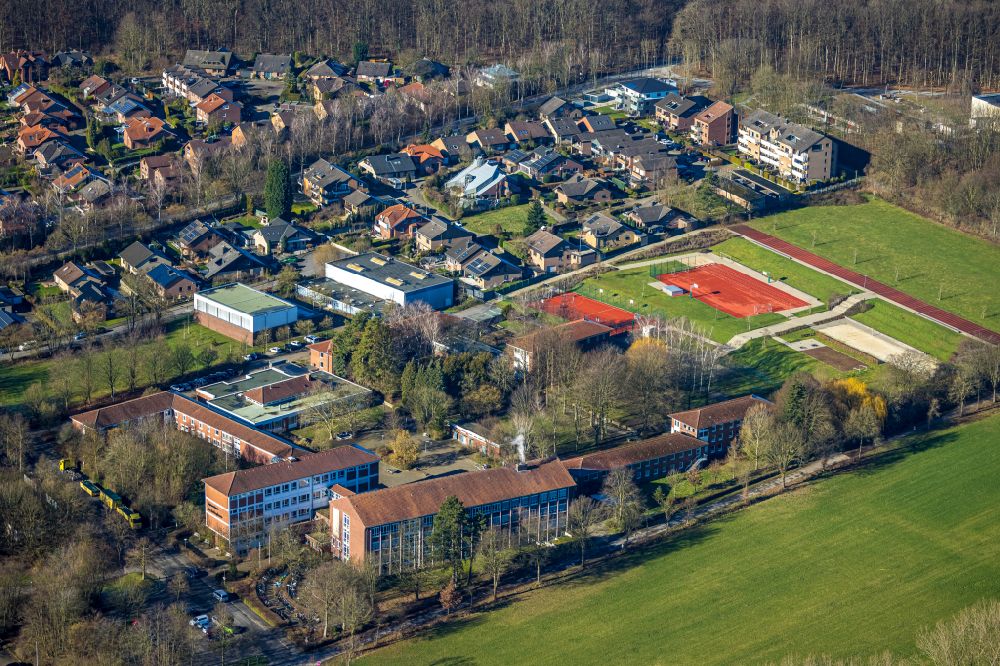 Aerial photograph Werne - School building of Gymnasium St. Christophorus in the district Ruhr Metropolitan Area in Werne in the state North Rhine-Westphalia