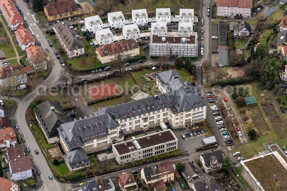 Aerial photograph Lahr/Schwarzwald - School building of the Gymnasium Clara Schumann on street Christoph-Schmitt-Strasse in Lahr/Schwarzwald in the state Baden-Wuerttemberg, Germany