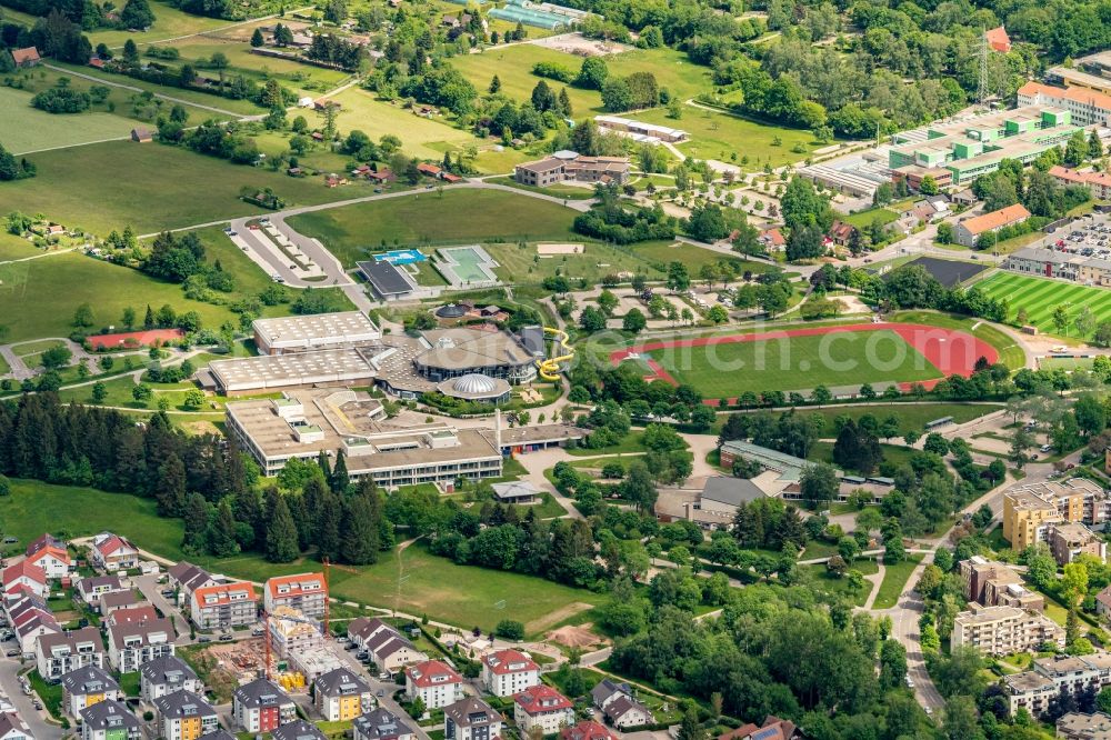 Aerial photograph Freudenstadt - School building of the Kepler-Gymnasiumund Panorama Bad in Freudenstadt in the state Baden-Wuerttemberg, Germany