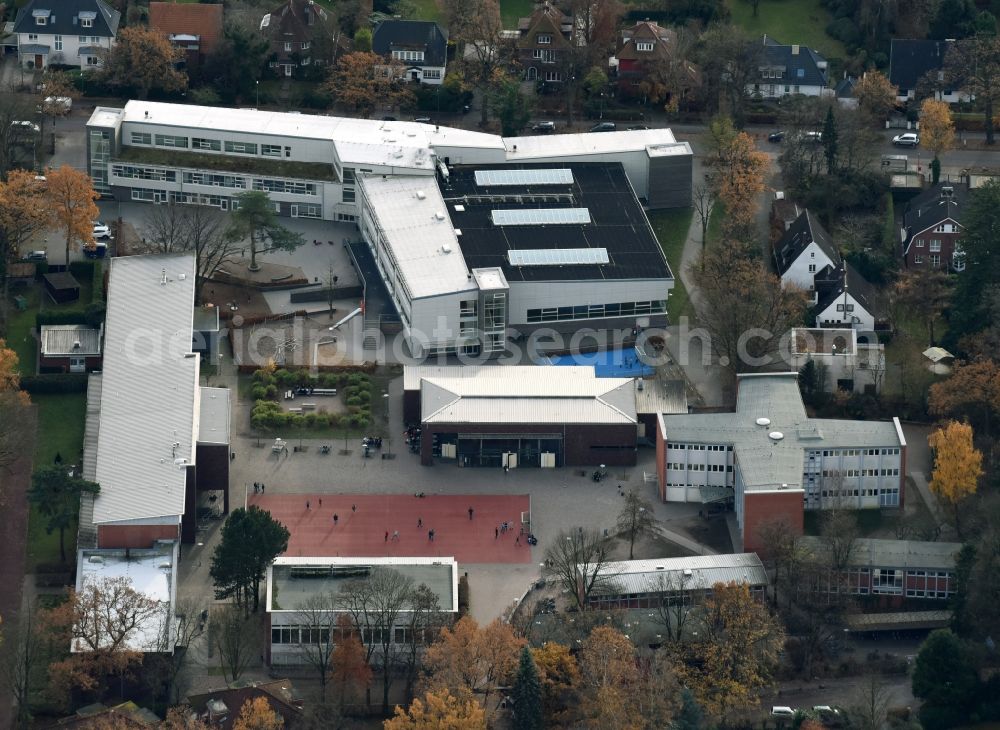Aerial photograph Hamburg - School building of the Gymnasium Othmarschen on the Walderseestrasse in the district Othmarschen in Hamburg