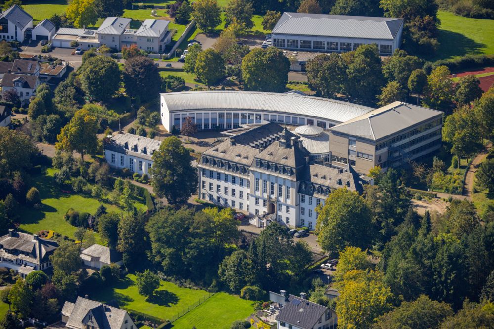 Attendorn from above - School building of the St.-Ursula-Gymnasium on Sankt-Ursula-Strasse in Attendorn in the state North Rhine-Westphalia, Germany