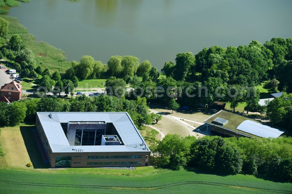 Crivitz from above - School building of the Gymnasiums in Crivitz in the state Mecklenburg - Western Pomerania, Germany