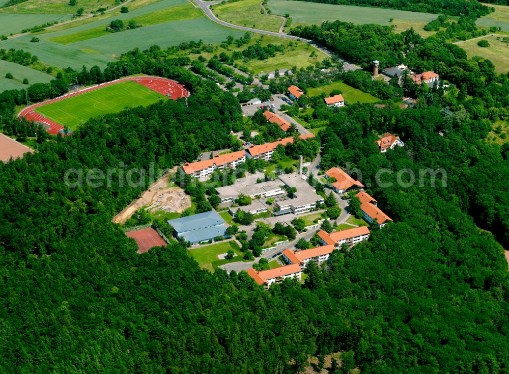 Kirchheimbolanden from above - School building of the Hermann-Nohl-Schule on street Schillerhain in Kirchheimbolanden in the state Rhineland-Palatinate, Germany