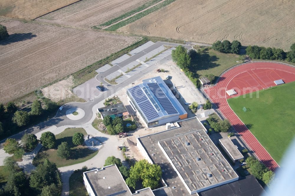 Aerial photograph Rheinzabern - School building of the IGS Rheinzabern in Rheinzabern in the state Rhineland-Palatinate, Germany
