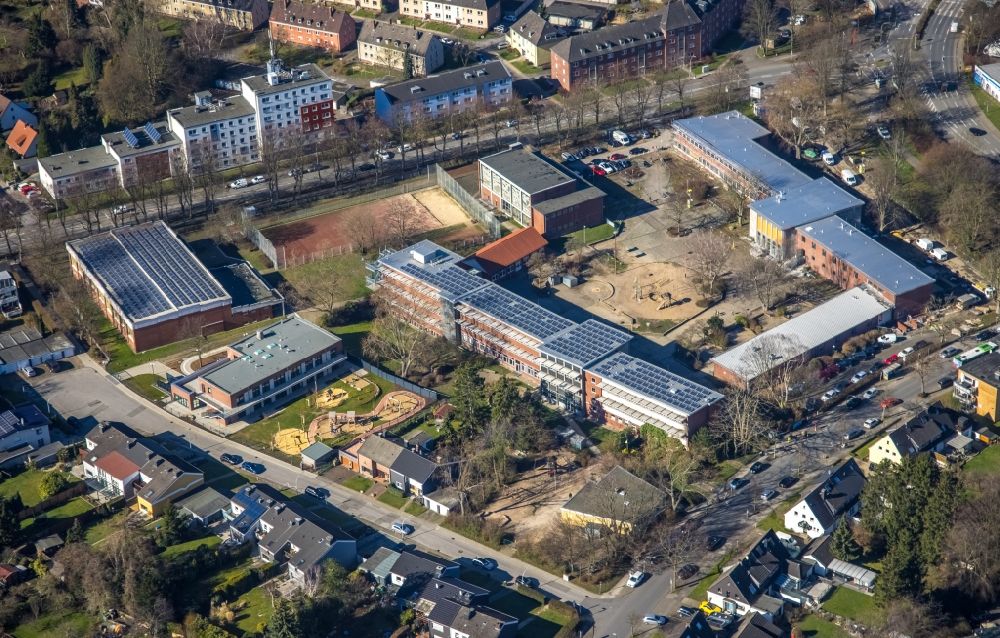 Aerial photograph Herne - School building of the Kolibri-Schule on Jean-Vogel-Strasse in Herne at Ruhrgebiet in the state North Rhine-Westphalia, Germany