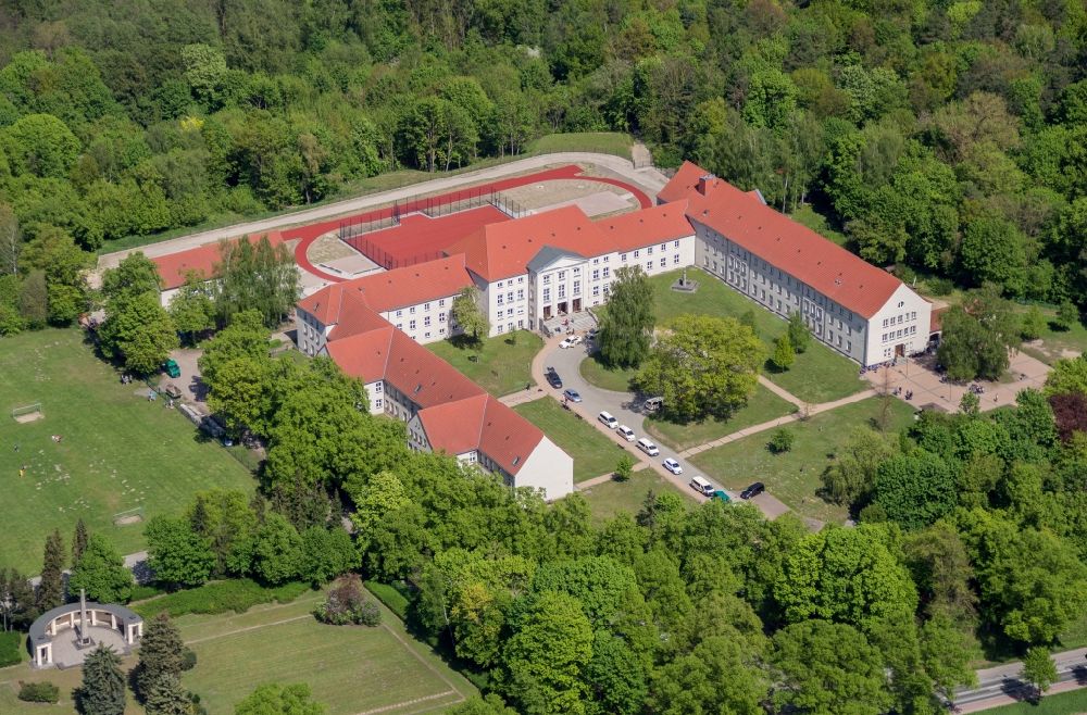 Güstrow from the bird's eye view: School building of the Landesfoerderzentrum Hoeren in Guestrow in the state Mecklenburg - Western Pomerania, Germany