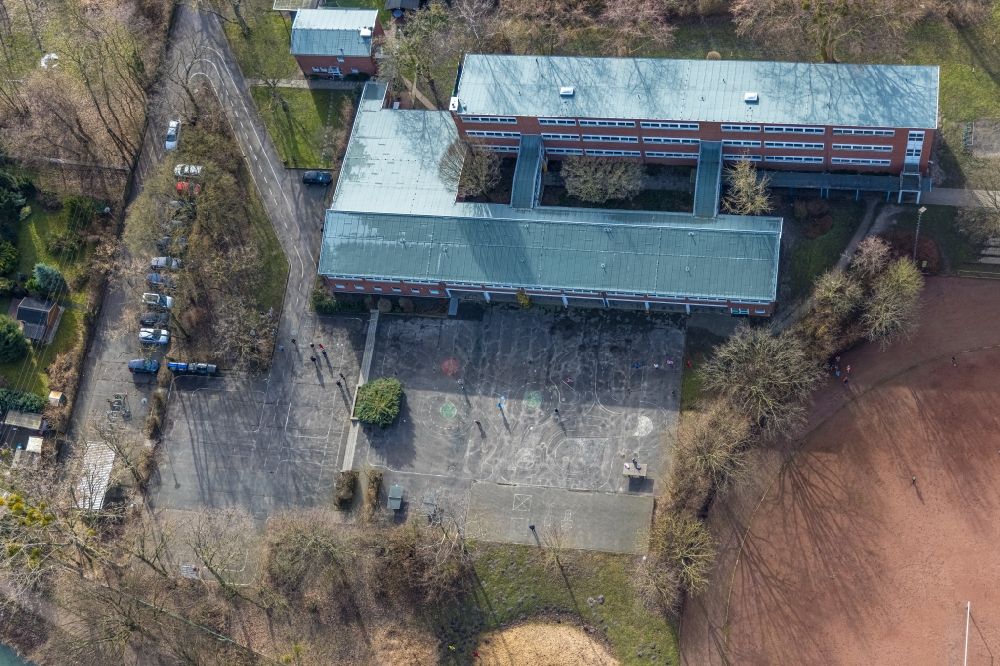 Aerial image Hamm - School building of the Maximilianschule on Alter Uentroper Weg in the district Norddinker in Hamm at Ruhrgebiet in the state North Rhine-Westphalia, Germany