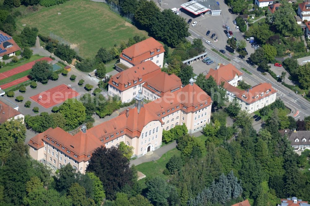 Aerial image Backnang - School building of the Moerickeschule / Rickhardt Realschule in Backnang in the state Baden-Wuerttemberg. moerikeschule-backnang /