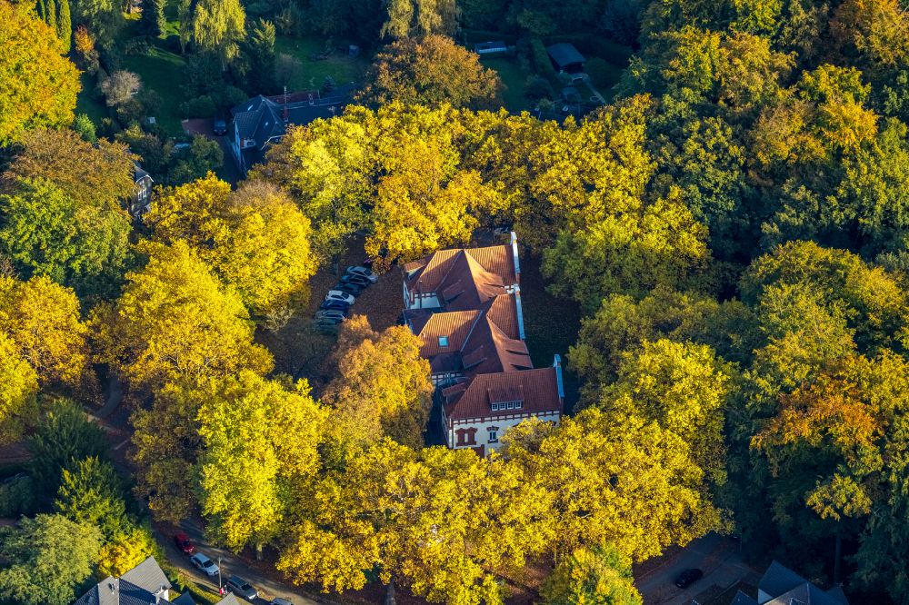 Aerial image Gladbeck - School building of the Musikschule of Stadt Gladbeck in Gladbeck in the state North Rhine-Westphalia, Germany
