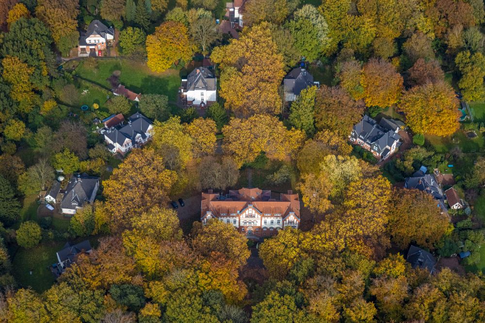 Aerial image Gladbeck - School building of the Musikschule of Stadt Gladbeck in Gladbeck in the state North Rhine-Westphalia, Germany