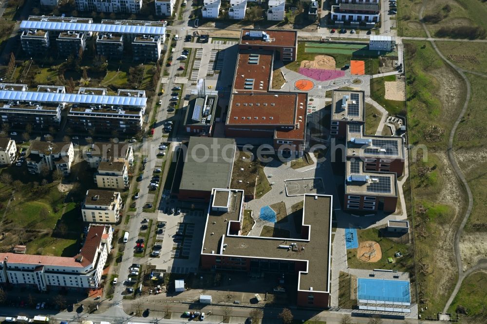 Hannover from above - School building of the IGS Kronsberg on the Kattenbrookstrift in the district Bemerode in Hannover in the state Lower Saxony, Germany