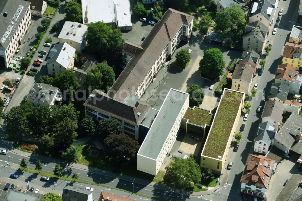 Aerial photograph Gießen - School building of the Ricarda-Huch-Schule in of Dammstrasse in Giessen in the state Hesse, Germany