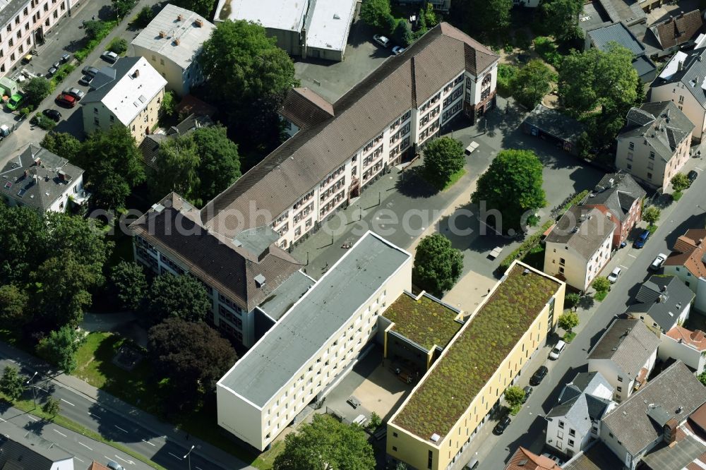 Gießen from above - School building of the Ricarda-Huch-Schule in of Dammstrasse in Giessen in the state Hesse, Germany