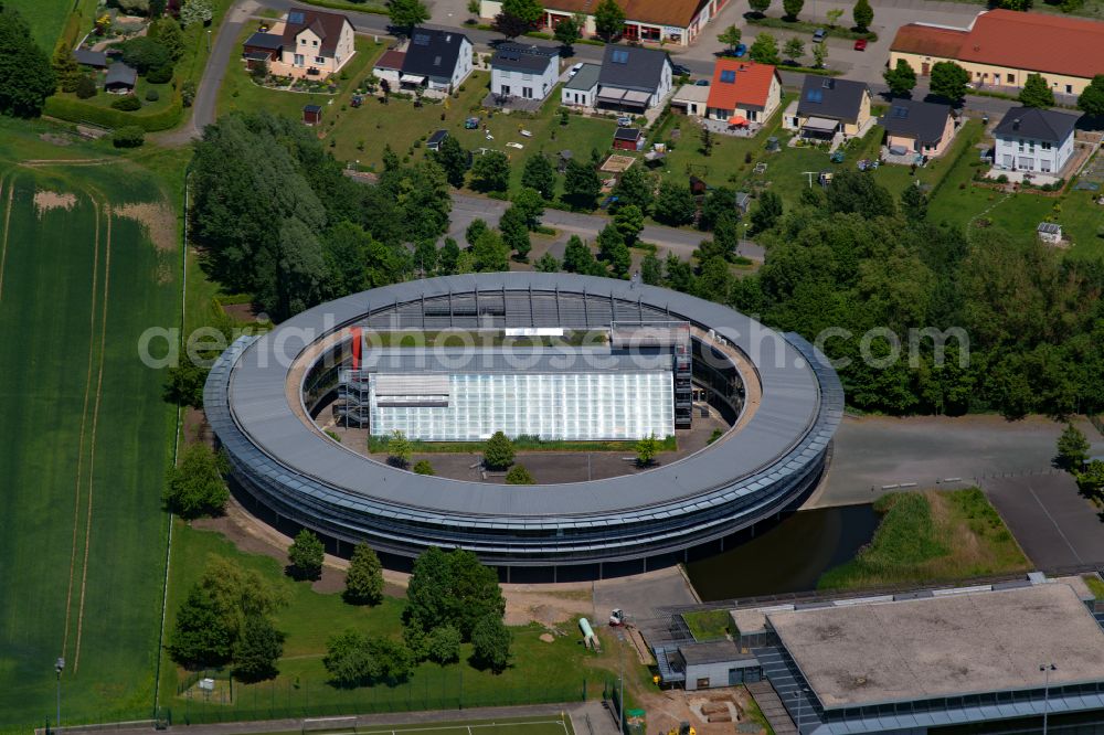 Aerial photograph Flöha - School building of the Samuel-von-Pufendorf-Gymnasium on street Turnerstrasse in Floeha in the state Saxony, Germany