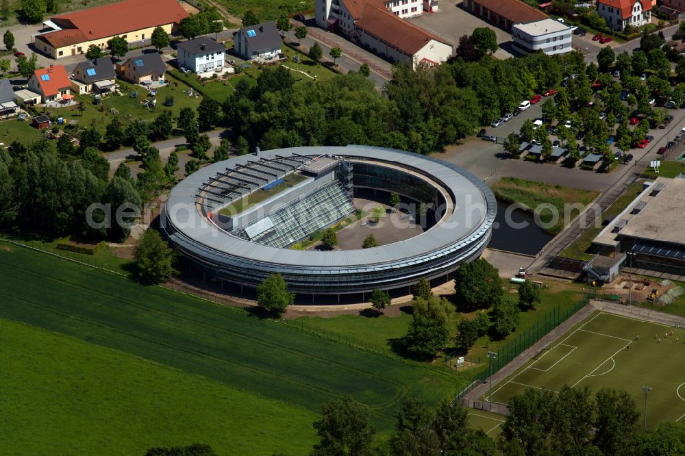 Flöha from the bird's eye view: School building of the Samuel-von-Pufendorf-Gymnasium on street Turnerstrasse in Floeha in the state Saxony, Germany