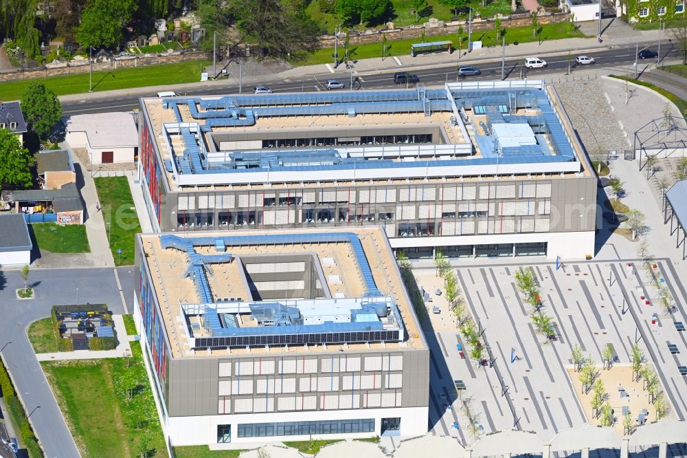 Aerial photograph Dresden - School building of the Schulcampus Tolkewitz on street Wehlener Strasse in the district Tolkewitz in Dresden in the state Saxony, Germany