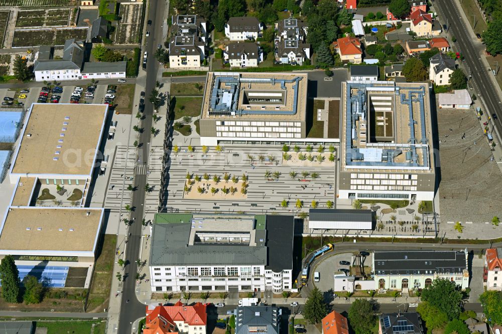 Dresden from above - School building of the Schulcampus Tolkewitz on street Wehlener Strasse in the district Tolkewitz in Dresden in the state Saxony, Germany