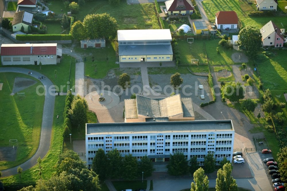 Aerial photograph Falkenstein/Harz - School building of the Sekundarschule Ludwig Gleim on Konradsburger Strasse in Falkenstein/Harz in the state Saxony-Anhalt, Germany