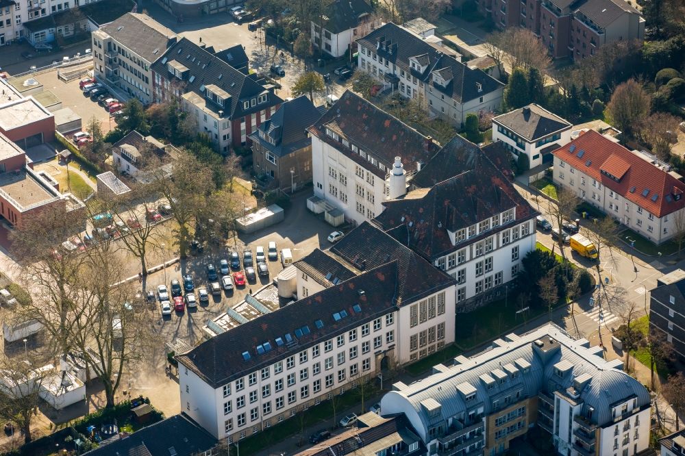 Bottrop from above - School building the community college in Bottrop in the state North Rhine-Westphalia