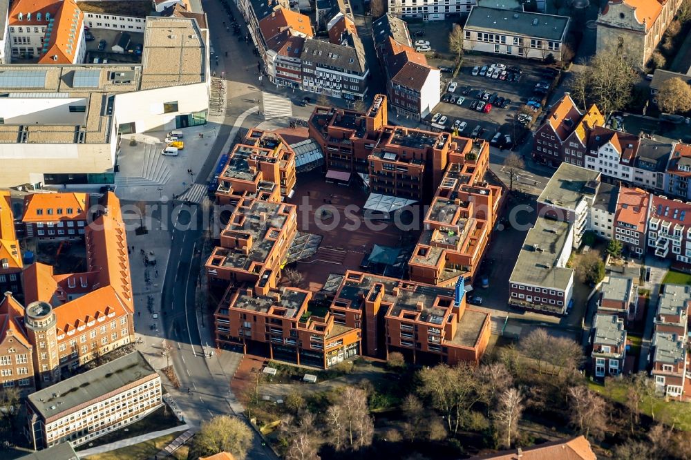 Aerial image Münster - School building the community college Muenster in Muenster in the state North Rhine-Westphalia