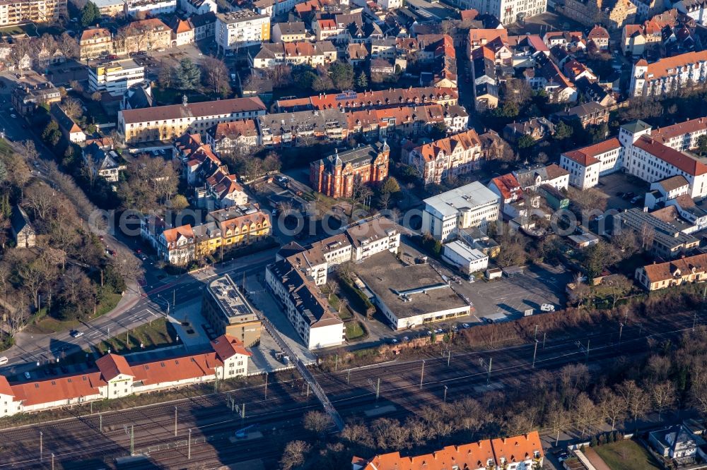 Speyer from above - School building the community college in Speyer in the state Rhineland-Palatinate, Germany