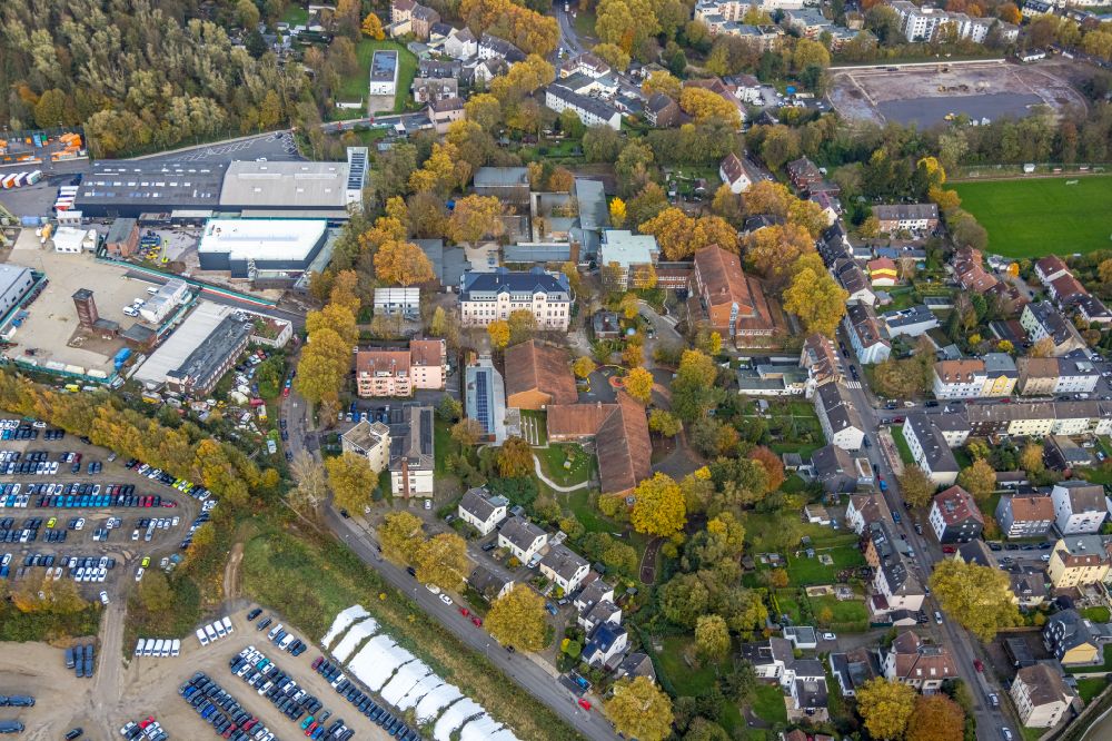 Bochum from above - School building of the Willy-Brandt-Gesamtschule on Wittekindstrasse in the district Werne in Bochum in the state North Rhine-Westphalia, Germany