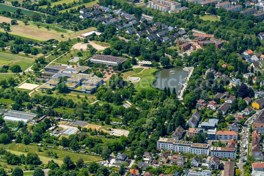 Aerial image Ettlingen - School grounds and buildings of the in Ettlingen in the state Baden-Wuerttemberg, Germany