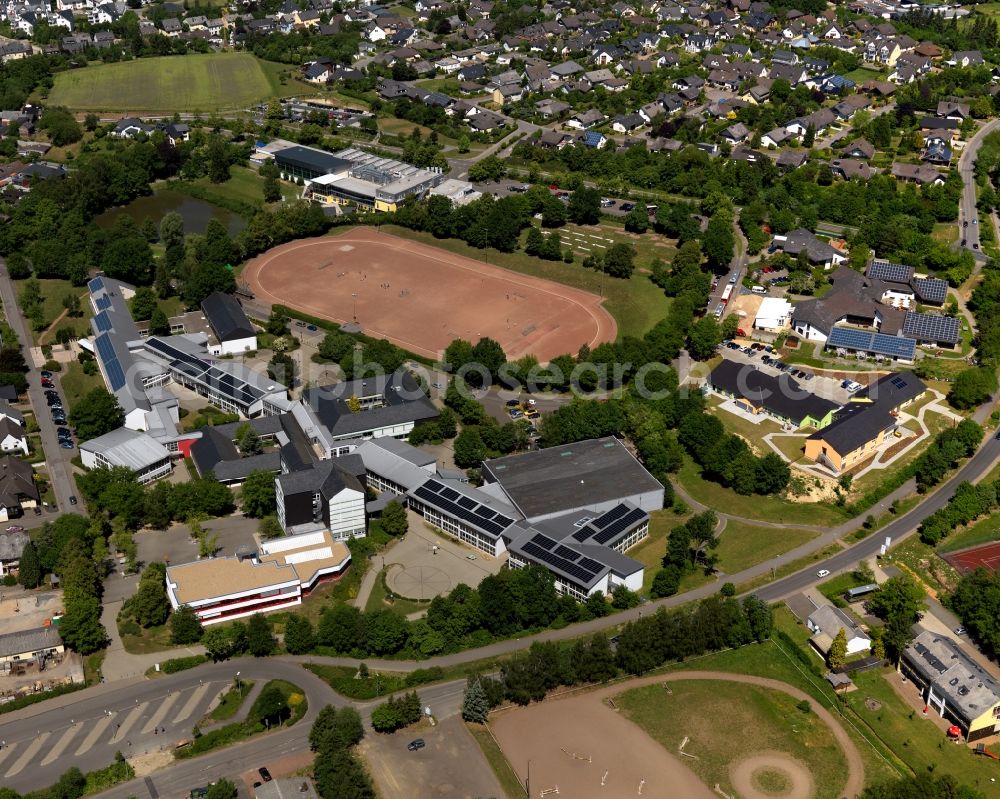 Kastellaun from the bird's eye view: School grounds and buildings of the IGS Kastellaun in Kastellaun in the state Rhineland-Palatinate