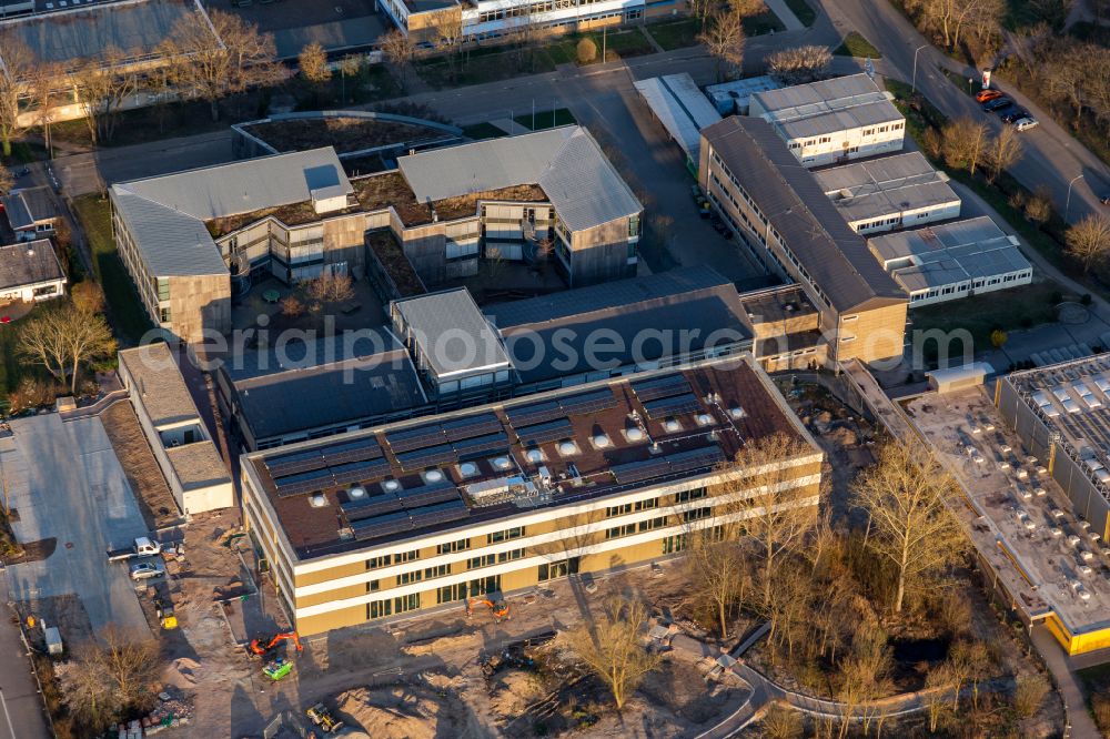 Kandel from above - School grounds and buildings of the IGS and Realschule in Kandel in the state Rhineland-Palatinate