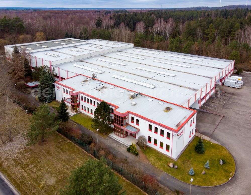 Eberswalde from the bird's eye view: School bag manufacturer McNeill Thorka GmbH in Eberswalde in the state Brandenburg, Germany