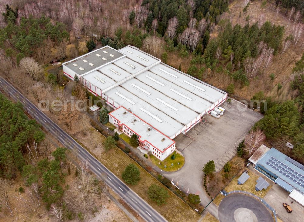 Aerial photograph Eberswalde - School bag manufacturer McNeill Thorka GmbH in Eberswalde in the state Brandenburg, Germany
