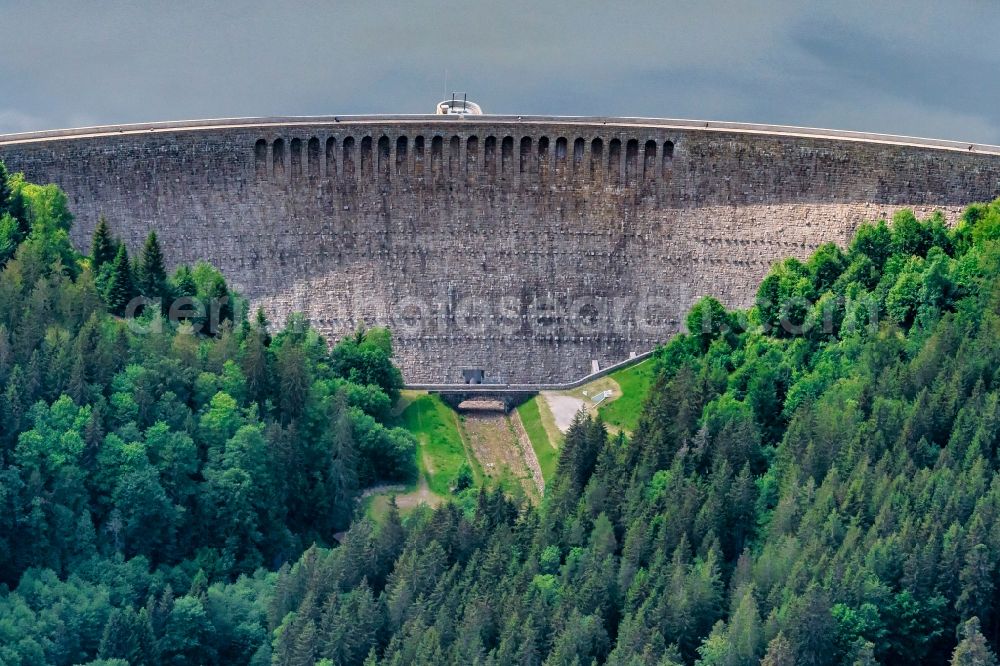 Aerial photograph Forbach - Dam and shore areas at the lake Schwarzenbach-Talsperre in Forbach in the state Baden-Wurttemberg, Germany