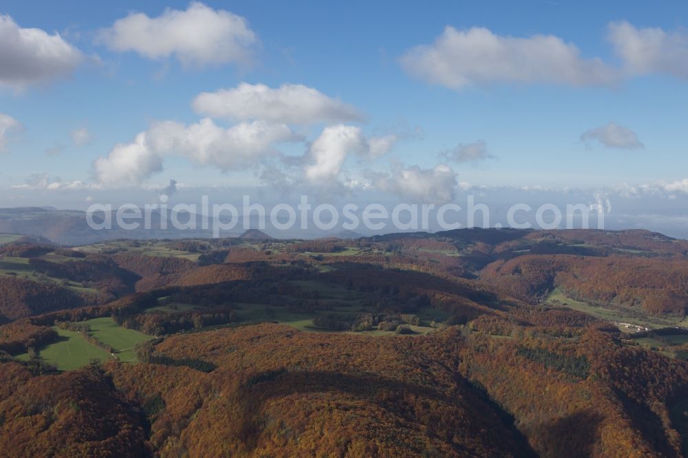 Aerial photograph Hohenstein - View over the hills and the forests in the Swabian Alb in the state Baden-Wuerttemberg