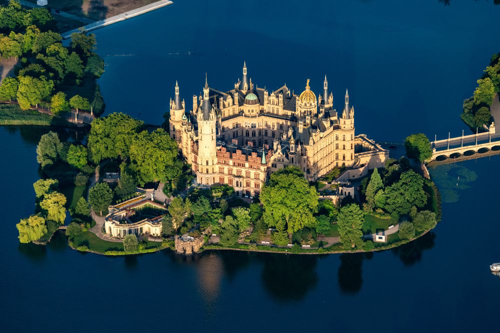 Schwerin from above - Schwerin Castle in the state capital of Mecklenburg-Western Pomerania