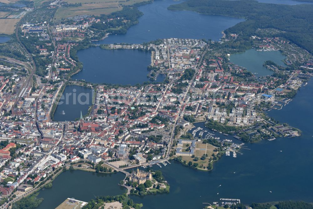 Schwerin from the bird's eye view: Schwerin Castle in the state capital of Mecklenburg-Western Pomerania