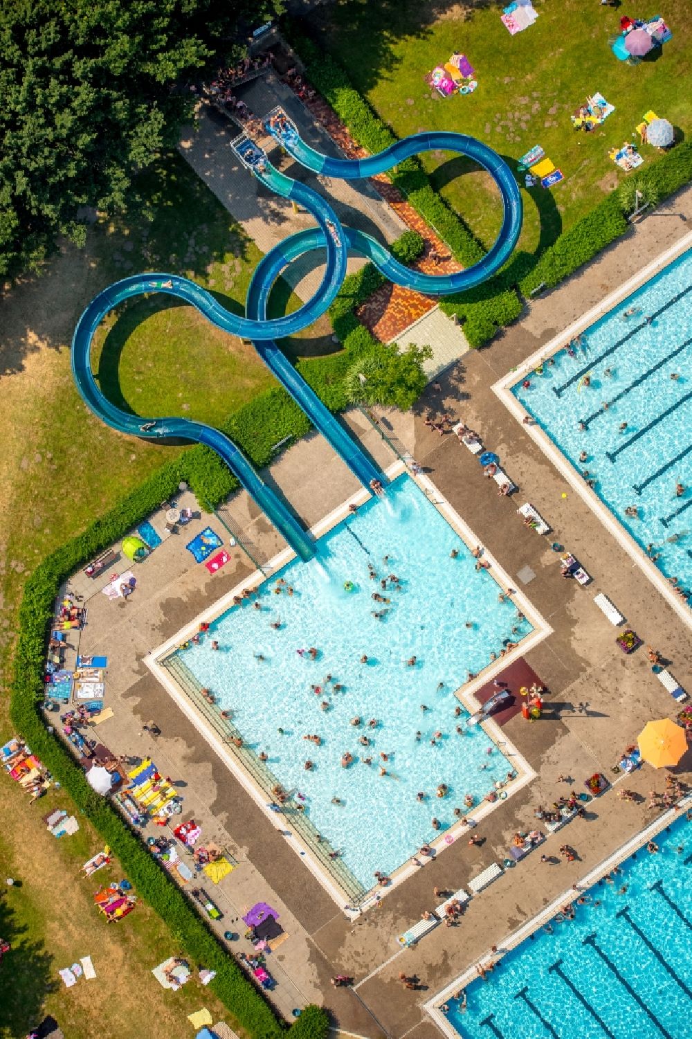 Aerial Photograph Hamm Swimming Pools At The Swimming Pool Of