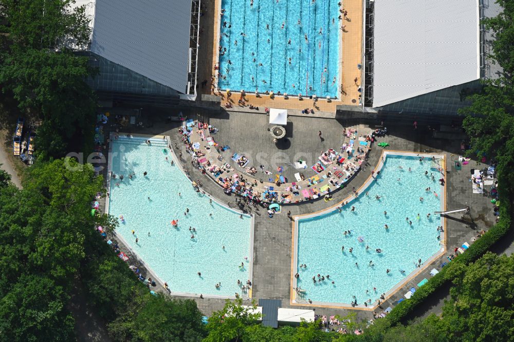 Berlin from the bird's eye view: Swimming pool of the Berlin Olympic Park on place Olympischer Platz in the district Westend in Berlin, Germany