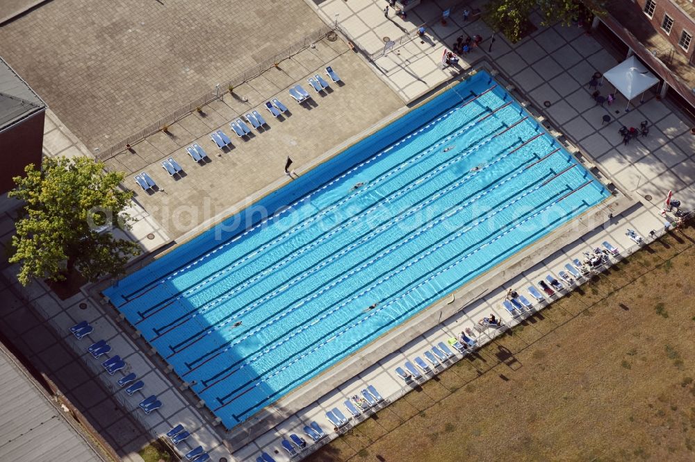 Berlin from above - Swimming pool of the Berlin Olympic Park in the district Westend in Berlin, Germany