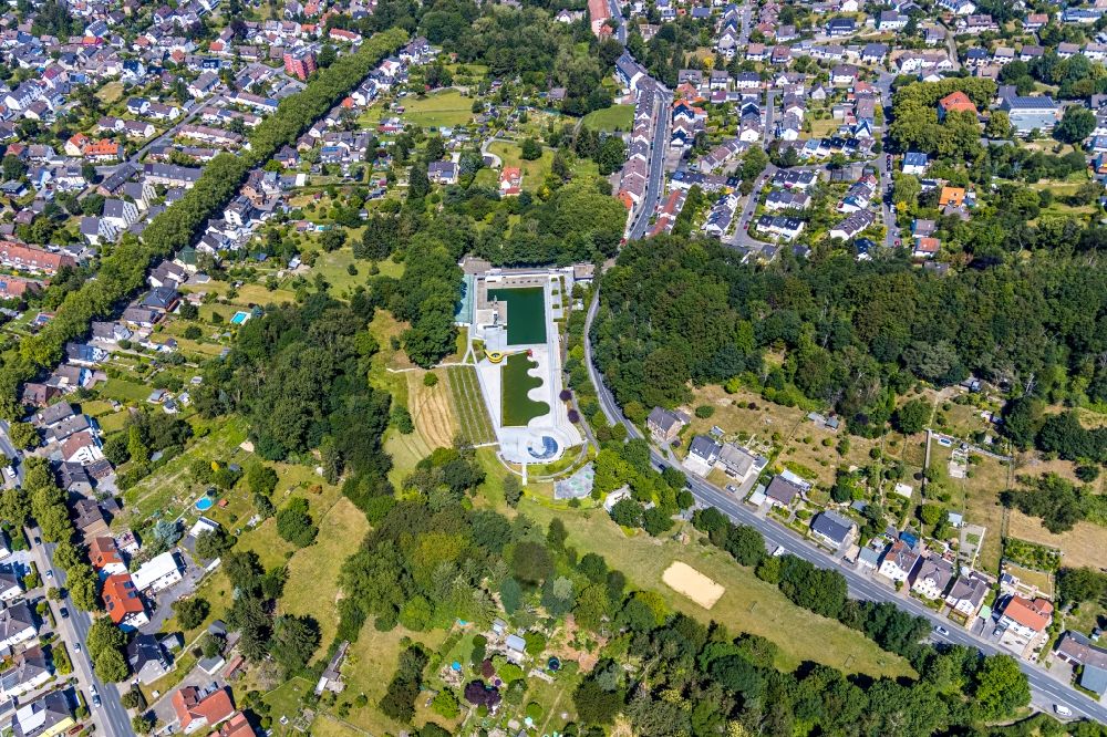 Aerial photograph Witten - Swimming pool of the of Freibad Annen on Herdecker Street in Witten in the state North Rhine-Westphalia, Germany