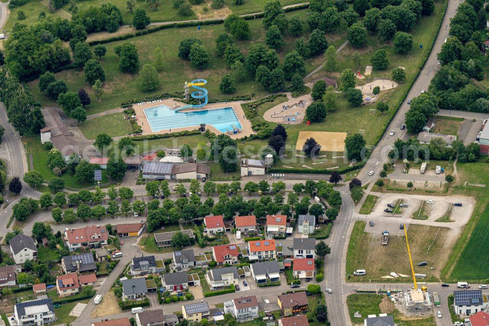 Aerial image Mössingen - Swimming pool of the Freibad Moessingen in Moessingen in the state Baden-Wuerttemberg, Germany