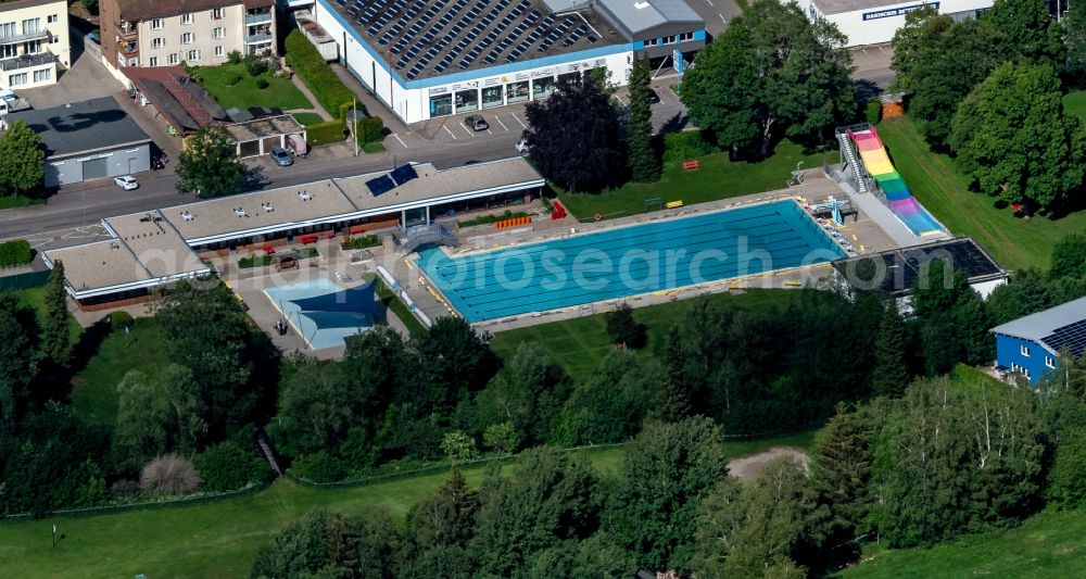 Titisee-Neustadt from above - Swimming pool of the Freibad Neustadt in Titisee-Neustadt in the state Baden-Wuerttemberg, Germany