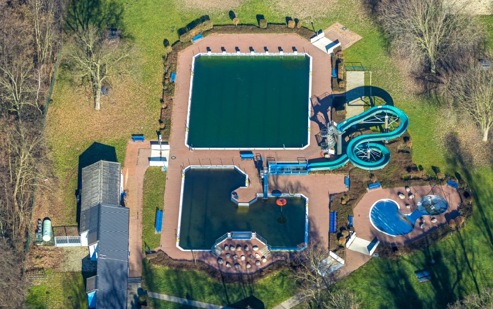 Aerial photograph Selm - Swimming pool of the Freibad Selm in Selm in the state North Rhine-Westphalia, Germany