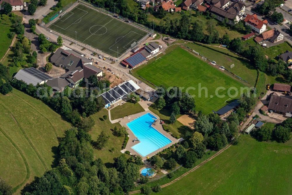 Aerial image Simonswald - Swimming pool of the and Freizeit Anlagen in Simonswald in the state Baden-Wuerttemberg, Germany