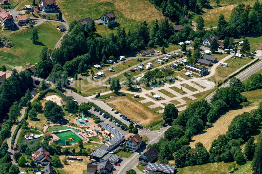 Aerial image Mitteltal - Swimming pool of the Naturbad Mitteltal e.V. on street Ilgenbachstrasse in Mitteltal at Schwarzwald in the state Baden-Wuerttemberg, Germany
