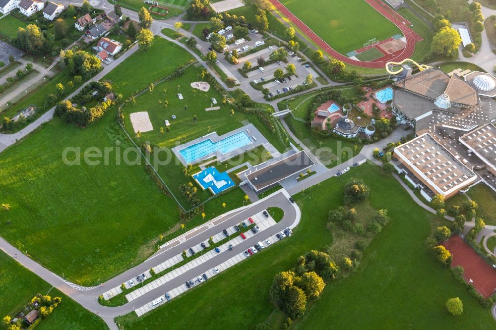 Freudenstadt from above - Swimming pool of the Panorama-Bad in Freudenstadt in the state Baden-Wuerttemberg, Germany