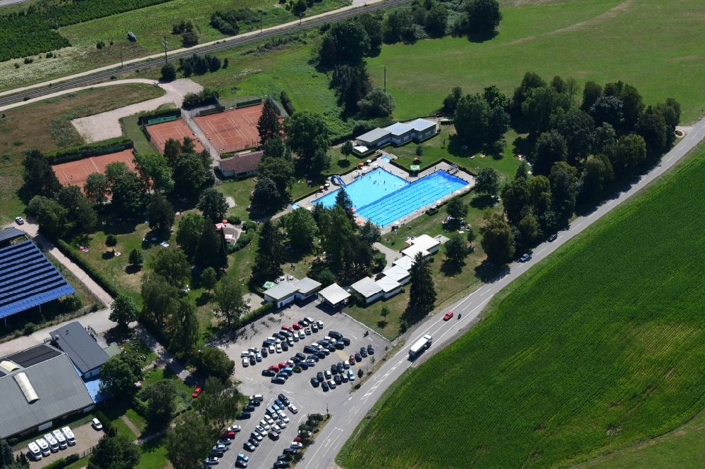 Steinen from the bird's eye view: Swimming pool of Steinen in the state Baden-Wurttemberg, Germany