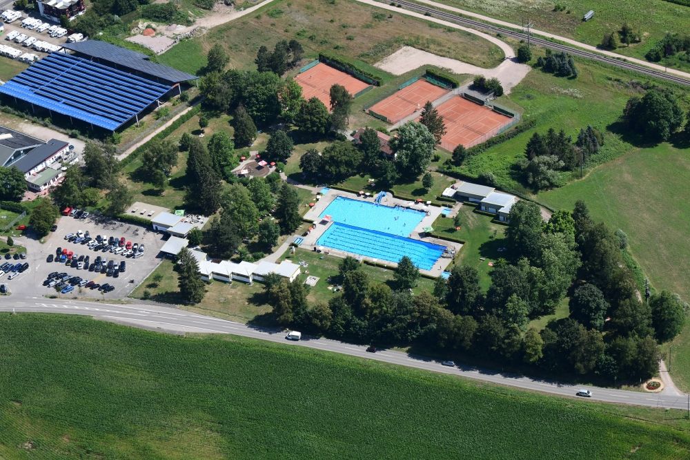 Aerial image Steinen - Swimming pool of Steinen in the state Baden-Wurttemberg, Germany
