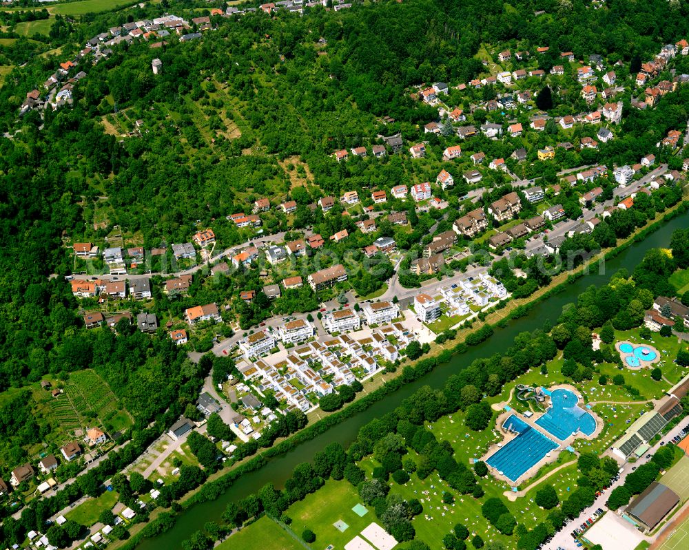 Aerial image Tübingen - Swimming pool of the Tuebingen in Tuebingen in the state Baden-Wuerttemberg, Germany