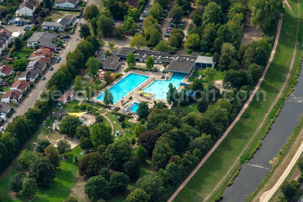 Aerial image Teningen - Swimming pool of the in Teningen in the state Baden-Wuerttemberg, Germany